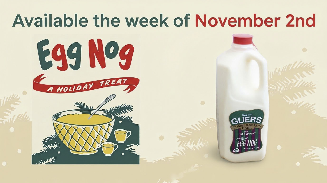 eggnog-announcement guers tumbling run dairy eggnog egg nog original recipe seasonal christmas holidays available november 2