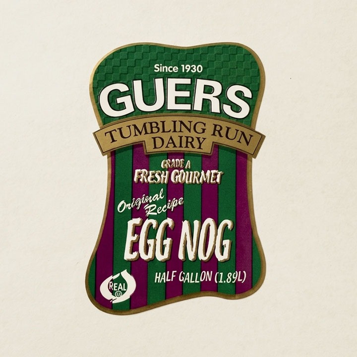 guers tumbling run dairy eggnog egg nog original recipe seasonal christmas holidays winter label