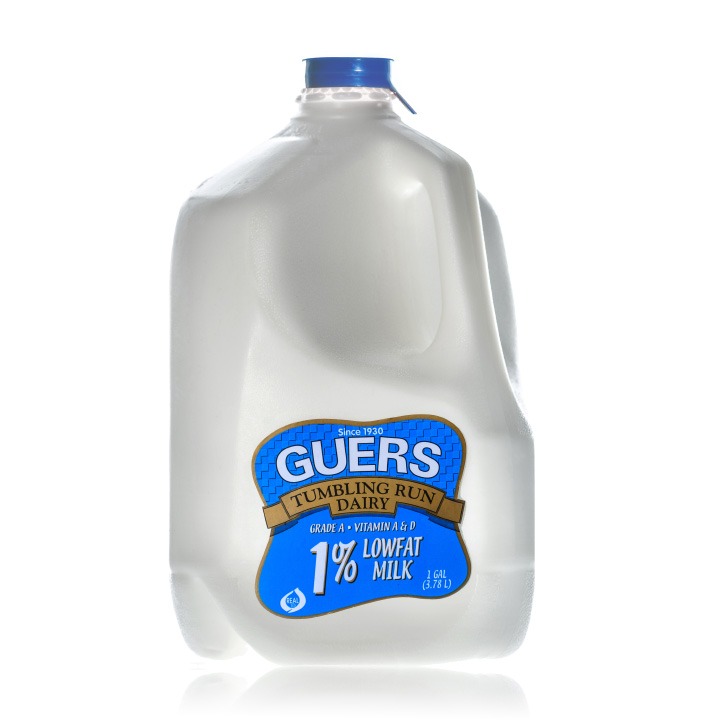 guers tumbling run dairy 1% lowfat milk gallon